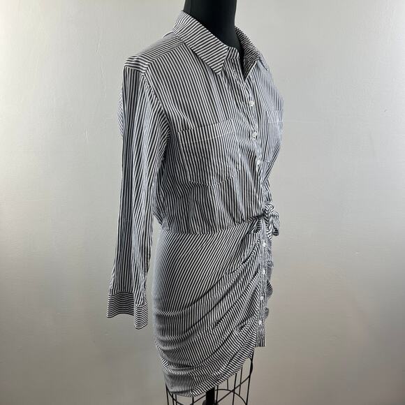 VERONICA BEARD BlueWhite Striped Button Down Sierra Shirtdress Size 8 - Picture 5 of 8